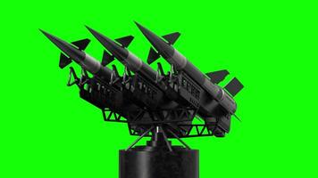 Three Missiles on a Launcher, Green Background video