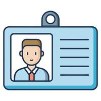 Employee Identification Card Business Person Profile Badge Access Pass Security System vector