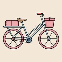 A Pink Bicycle with Packages for Delivery and Transportation vector
