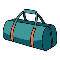 A Teal Duffel Bag with Orange Straps for Travel and Sports vector