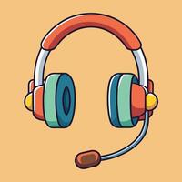Colorful Headset with Microphone for Communication and Gaming vector