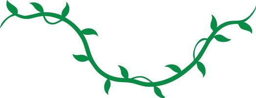 Green Vine Twirl with Leafy Shoots on a Decorative Design vector