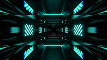Turquoise and Red Rhythmically Shimmering Striped Tunnel Background VJ Loop 4K video