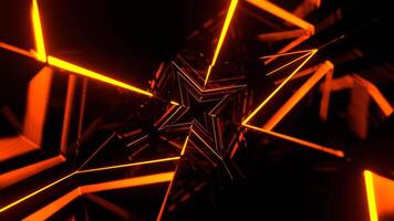 Red and Orange Figured Strobe Neon Corridor Background VJ Loop in 4K video