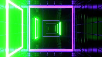 Green and Purple LED Dynamic Square Strobe Tunnel Background VJ Loop 4K video