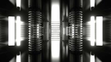 White Alien Strobe Corridor with Vertical Portal Background VJ Loop in 4K video