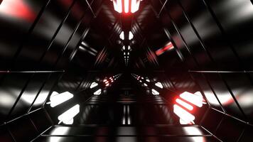 Red and White Fantasy Science Corridor with Flashing Lights Background VJ Loop in 4K video