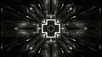 branco cibernético corredor e luminoso figurado quadros fundo vj ciclo dentro 4k video