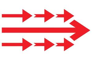 Convergence Arrows Red Arrow Symbol Pointing Right Direction White Background vector