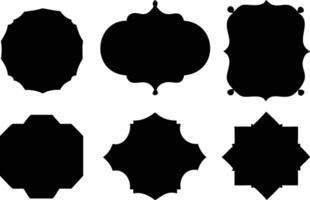 Ornament Black Isolated, Decorative Silhouette Shapes, Unique Design vector