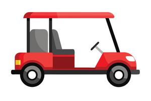 Isolated Simple Flat Red Golf Cart on White Background Stock vector