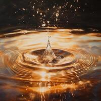A drop of water splashing into the water photo