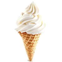 An ice cream cone with whipped cream on top photo