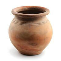 A clay pot on a white background photo