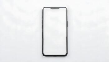 Smartphone with a blank screen for your visual brand mockup on white background photo