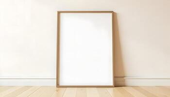 Minimalist Photo Frame Mockup Leaning on a Wall