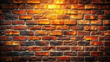 A brick wall with a light shining through it photo