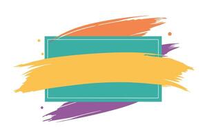 Abstract with Colorful Brush Strokes on White Background, Geometric Shape vector