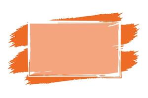 Abstract Square With Orange Brush Strokes on White Background Element vector
