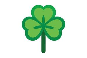 Three Leaf Clover Icon in Green with White Background vector