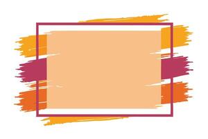 Abstract Paint Brush Strokes Background with Geometric Rectangular Border vector