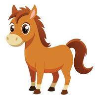 Cartoon Horse on White Background Art Design vector