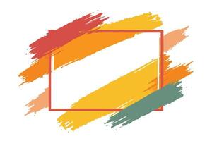 Brush Stroke Style Border in Red, Orange, Yellow and Green with White Background vector