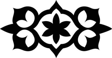 Decorative Motif Element with Floral and Geometric Shapes on White Backdrop vector