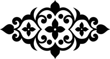 Elegant Floral Ornament with Symmetrical Swirls and Curlicues on White vector