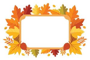 Autumn Leaves Border with an Empty White Background Design vector