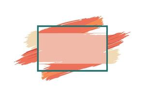 Brush Stroke with Teal Border and Peach Fills on a White Background vector