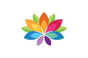 Colorful Petals Bloom in Abstract Design, Nature Inspired Art on White Background vector