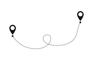 A black and white illustration of a pin with a map vector