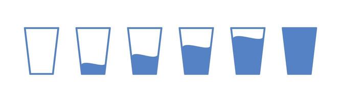 A line of four glasses with different sizes vector