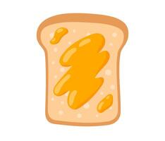 Slice toast with honey. Bread with sweet topping. Bee honey and apiary concept. illustration isolated on white background vector