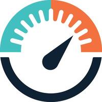 Speedometer Icon Indicating Measurement and Performance vector