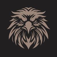 an eagle head on a black background vector