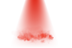 A dramatic red spotlight illuminates stage surrounded by a smoky warm, ethereal glow, creating a mystical and elegant atmosphere with subtle reflections. png