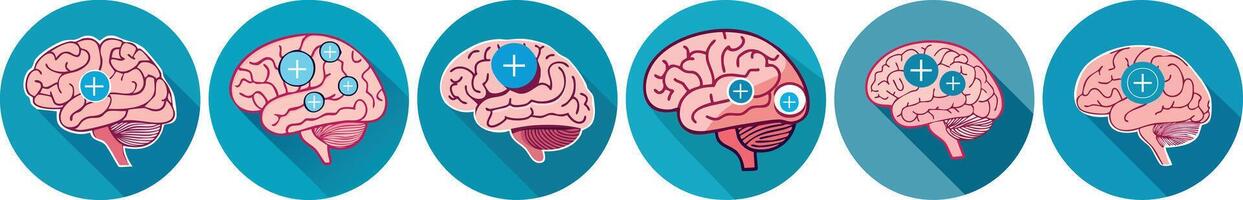 Abstract Brain with Positive Vibes vector
