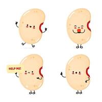 A collection of delightful kidney bean characters brings joy to a clean white canvas. vector
