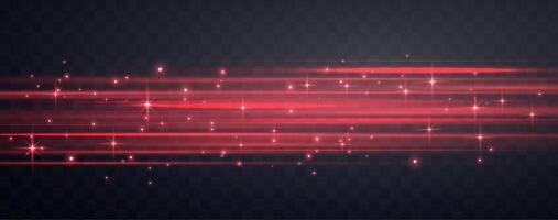 Speed rays, velocity light neon flow, zoom in motion effect, red glow speed lines, colorful light trails, stripes. Abstract background. vector