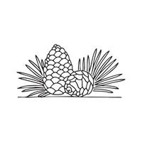 pinecones surrounded by pine needles on the ground vector