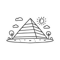 A lone pyramid standing in the vast desert vector