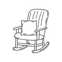 pillow resting on a rocking chair in a quiet corner vector