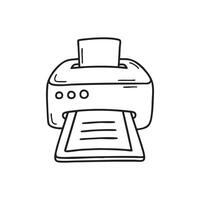 A desktop printer ejecting freshly printed documents vector