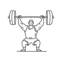 A heavily loaded barbell bending during a powerlifter deadlift vector