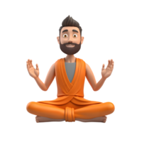 Meditation session with a cartoon yoga instructor tranquil studio digital art calm environment centered view design png