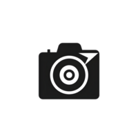 Dynamic camera icon with flash illustration graphic design minimalist style isolated view visual concept png