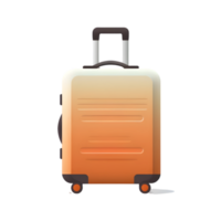 Travel suitcase icon with handle and wheels graphic design digital art minimalist style front view travel concept png
