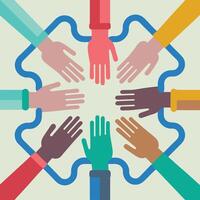 Diverse Hands Raised in Unity Showing Strength and Solidarity a Powerful Symbol of Resistance and Equality vector